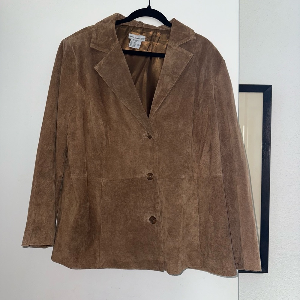Jessica London Women's Brown Suede Jacket